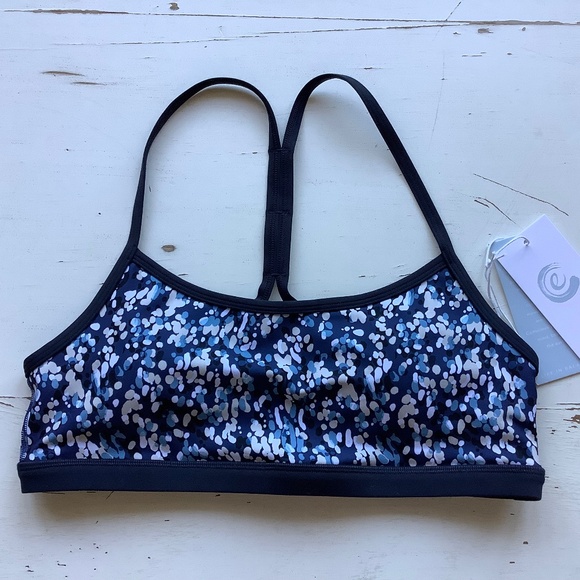 NWT Johnny Was CALME Endurance Navy Blue Sports Bra II Medium - Picture 1 of 5